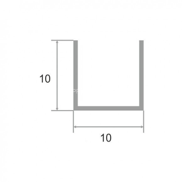 Латунный П-профиль 10х10 мм ЛП-10х10 античная медь 2.7 м