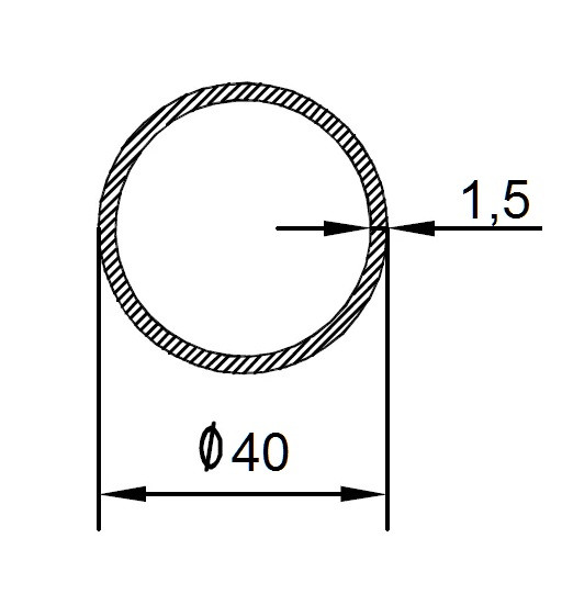 Алюминиевая труба 40х1,5 мм 3 метра