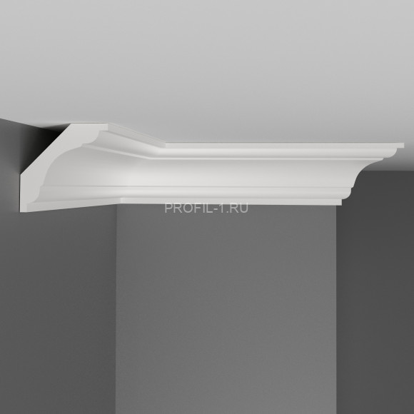 Плинтус потолочный гладкий Decomaster D124 Дюропрофиль 50х50х2000 мм белый