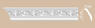 Плинтус потолочный гибкий FLEXIBLE 80х49х2400 мм Decomaster DT 14FL из полиуретана белый под покраску Плинтус потолочный гибкий FLEXIBLE 80х49х2400 мм Decomaster DT 14FL из полиуретана белый под покраску