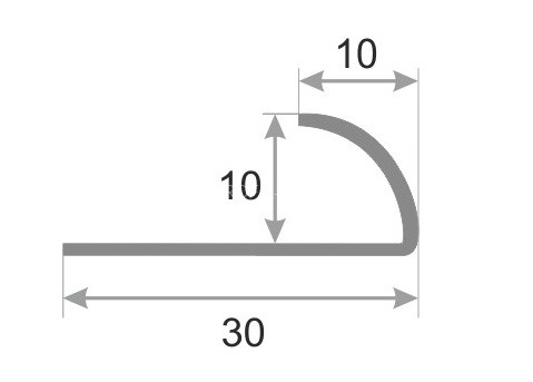 С-профиль из нержавеющей стали (раскладка) SR001-10H серебро глянец 2,7 м