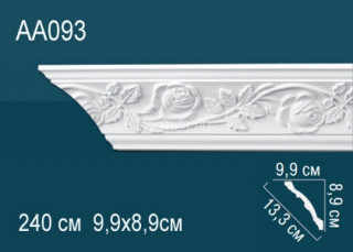 Потолочный плинтус с рисунком Перфект AA093 полиуретан 89х133х99 мм 240 см