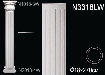 Ствол колонны Перфект N3318LW полиуретан 2700х180х180 мм