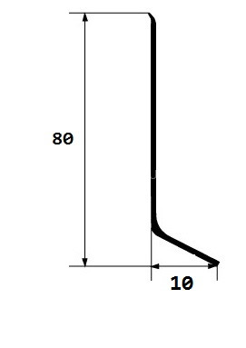 Угол внутренний для плинтуса ПТ-79/10 металл черный Угол внутренний для плинтуса ПТ-79/10 металл черный
