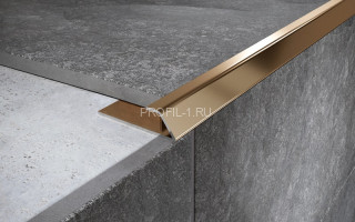С-профиль из нержавеющей стали окантовочный скошенный 12 мм FPG 12 GP золото полированное 270 см