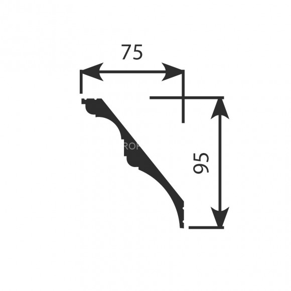 Потолочный плинтус Cosca KX-013 белый полистирол 75х95 мм 2м