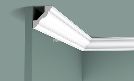 Гибкий потолочный плинтус Orac Decor Duropolymer CX110F белый полистирол 45х41 мм 2м