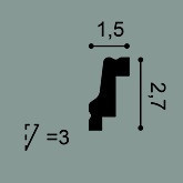 Потолочный плинтус Orac Decor Durofoam CB530N белый полистирол 27х15 мм 2м