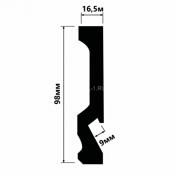 Напольный плинтус под подсветку HiWood LB99 белый 99х16,5 мм 2 метра Напольный плинтус под подсветку HiWood LB99 белый 99х16,5 мм 2 метра