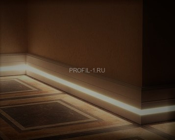 Напольный плинтус под подсветку HiWood LB99 белый 99х16,5 мм 2 метра Напольный плинтус под подсветку HiWood LB99 белый 99х16,5 мм 2 метра