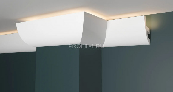 Потолочный плинтус с подсветкой Decor-Dizayn DD510 полистирол белый, под покраску 80х49х2000 мм Потолочный плинтус с подсветкой Decor-Dizayn DD510 полистирол белый, под покраску 80х49х2000 мм