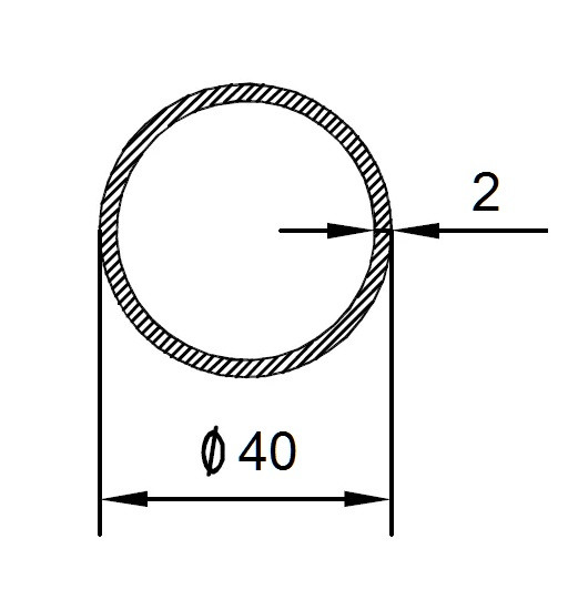 Алюминиевая труба 40х2 мм 3 метра