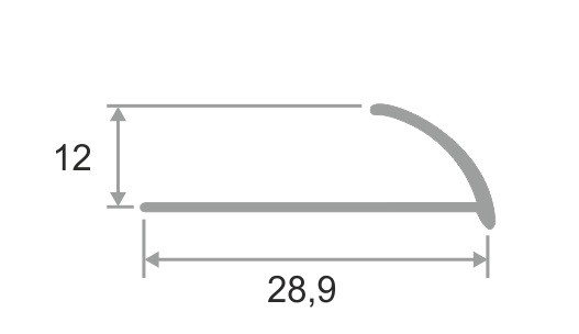 Латунный С-профиль 12 мм ЛПО-12 браш 2,7 м