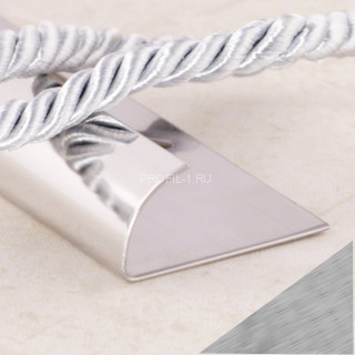 С-профиль из нержавеющей стали (раскладка) SR001-10H серебро глянец браш 2,7 м