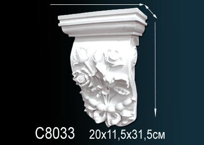 Декоративная консоль Perfect C8033 белый полиуретан 315х201х121 мм