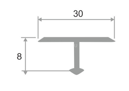 Алюминиевый Т-профиль ПТ-30 черный матовый 2,7м