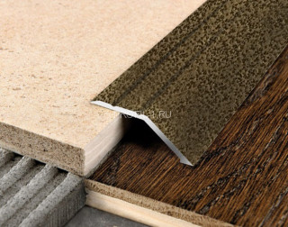 Алюминиевый порог разноуровневый 32 мм с насечками С2 КР Бронзовый антик 2,7 м (упаковка 10 штук)