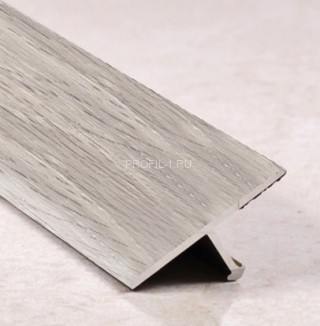 Алюминиевый Т-профиль ламинированный 18 мм ПТ-18 213 дуб серый 2,7 м