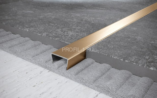 П-образный профиль из нержавеющей стали 5х10 мм FUB 5х10 GS золото сатинированное 270 см