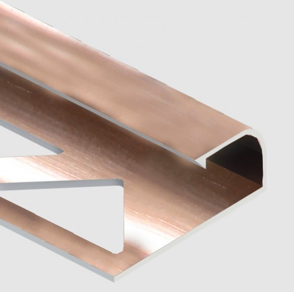 Профиль для плитки С-образный алюминий 12 мм PV15-15 розовый блестящий 2,7 м