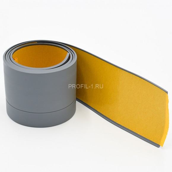 Напольный гибкий плинтус 50 мм ПГ65 серый без клея 25м