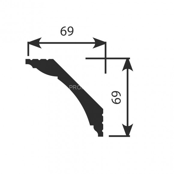 Потолочный плинтус Cosca KX-014 белый полистирол 69х69 мм 2м