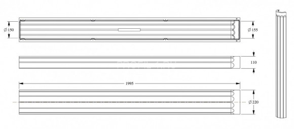 Полуколонна Orac Decor K1001 белая полиуретан 1995х110х220 мм