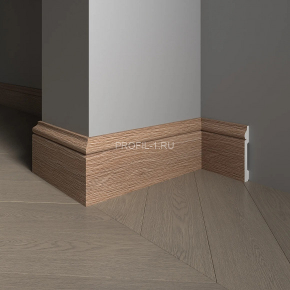 Напольный плинтус Decor-Dizayn 005-90SH полистирол под дерево 79х13х2400 мм