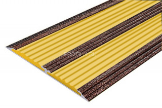 Алюминиевая полоса с 2-мя резиновыми вставками АП-70-Антик медь-желтый 2,0 м