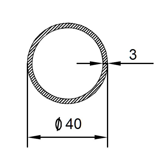Алюминиевая труба 40х3 мм 3 метра