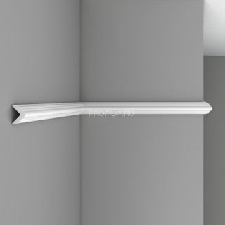 Плинтус потолочный 44х44х2400 мм Decomaster 96206 из полиуретана белый под покраску