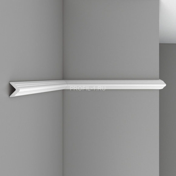 Плинтус потолочный 44х44х2400 мм Decomaster 96206 из полиуретана белый под покраску Плинтус потолочный 44х44х2400 мм Decomaster 96206 из полиуретана белый под покраску