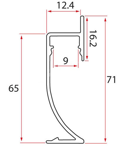 Алюминиевый плинтус с подсветкой 71 мм ПТ-71 LED серебро (профиль+ экран молочный) 3 м