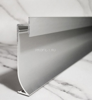 Алюминиевый плинтус с подсветкой 71 мм ПТ-71 LED серебро (профиль+ экран молочный) 3 м