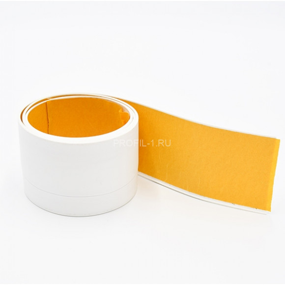 Напольный гибкий плинтус 50 мм ПГ65 белый без клея 25м