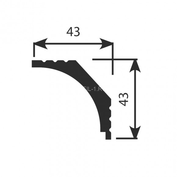 Потолочный плинтус Cosca KX-016 белый полистирол 43х43 мм 2м