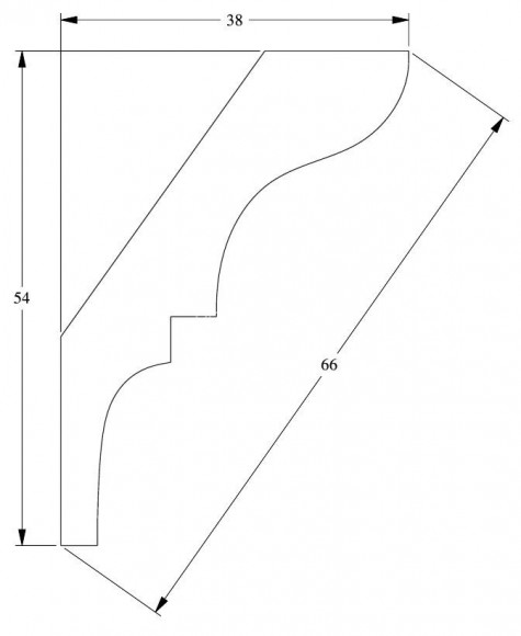 Потолочный плинтус Orac Decor Duropolymer CX112 белый полистирол 54х38 мм 2м