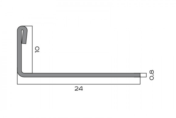 Нержавеющий стальной L-профиль 10 мм NEEXY PVS93-12 EMG тисненый серый 2.7 м