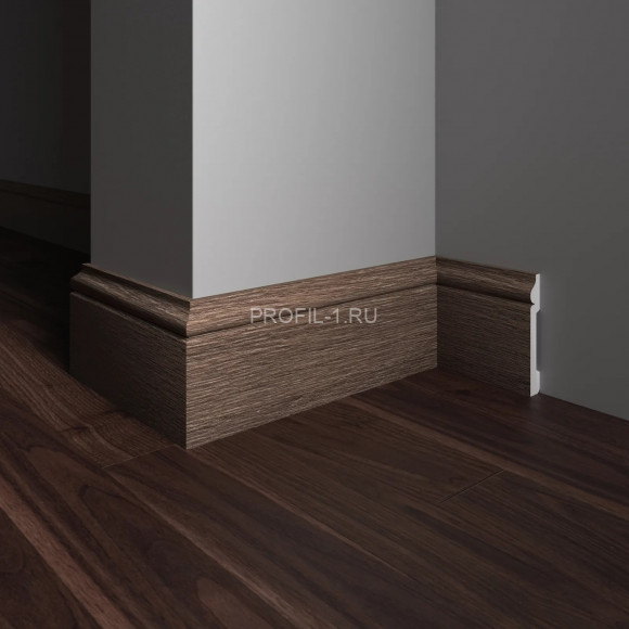 Напольный плинтус Decor-Dizayn 005-92SH полистирол под дерево 79х13х2400 мм