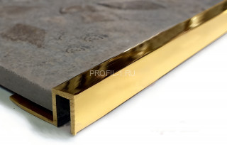Латунный П-профиль закладной 10х10 мм ЛПО-П10Х10 полированный 2.7 м