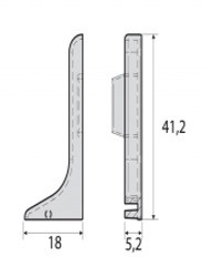 Фурнитура для плинтуса Effector окончания лев+пр Q 63.01 серебро Фурнитура для плинтуса Effector окончания лев+пр Q 63.01 серебро