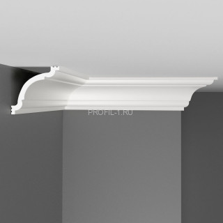 Плинтус потолочный DECOMASTER D124M ДМ (50x50x2000) ударопрочный, белый, под покраску