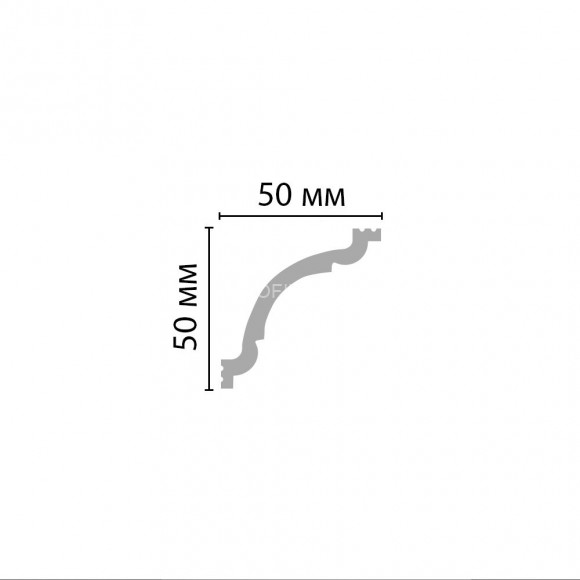 Плинтус потолочный DECOMASTER D124M ДМ (50x50x2000) ударопрочный, белый, под покраску