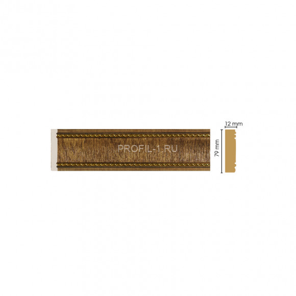 Молдинг DECOMASTER 150-3 (80x12x2400) цвет Орех с золотом