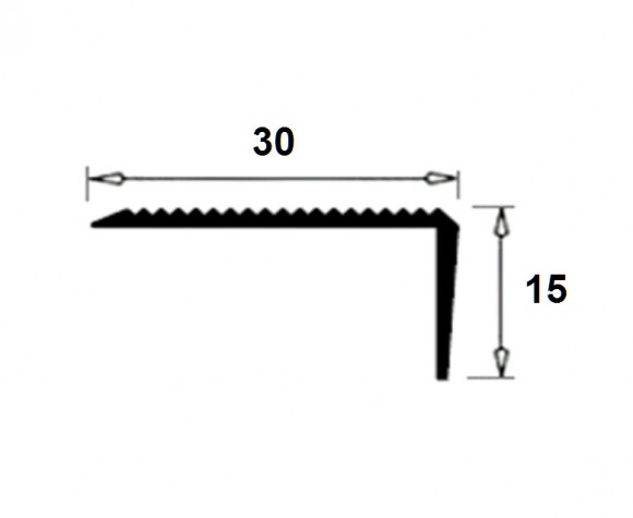 Латунный порог угловой с рифлением SE15 ON 30х15 полированный 2,7м Латунный порог угловой с рифлением SE15 ON 30х15 полированный 2,7м