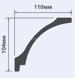 Потолочный плинтус HiWood A151 белый 110х104 мм 200 см Потолочный плинтус HiWood A151 белый 110х104 мм 200 см