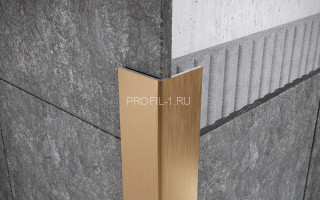 Уголок из нержавеющей стали равнополочный 10х10 мм FL 10 GS золото сатинированное 270 см