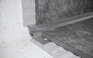 Профиль из нержавеющей стали угловой внутренний закладной лесенкой 8 мм FW 8 S сатинированная сталь 270 см