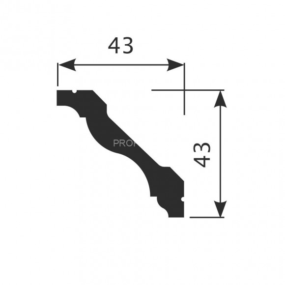 Потолочный плинтус Cosca KX-017 белый полистирол 43х43 мм 2м