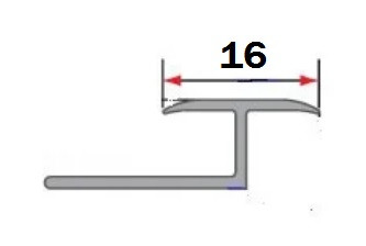 Профиль Т-образный гибкий 16 мм алюминий PV42-08 шампань матовая 2,7 м Профиль Т-образный гибкий 16 мм алюминий PV42-08 шампань матовая 2,7 м